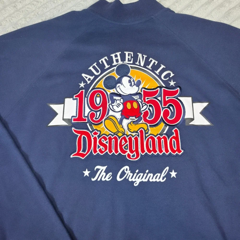 Disney Parks Disneyland 1955 Mickey Mouse Full Zip Track Jacket Navy Blue XXL